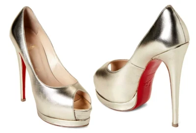 CHRISTIAN LOUBOUTIN платиновый Palais Royal заглянуть носок кожаные туфли-лодочки США 6/IT 36 $945 - Изображение 1 из 4