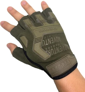 Half Finger Fingerless Gloves Fitness Cycling Biking Outdoor Fishing OD Green RR - Picture 1 of 1