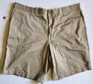 Claiborne Men Khaki Chino Big & Tall Flat Front Belted Shorts w/Pockets 44 New - Picture 1 of 8