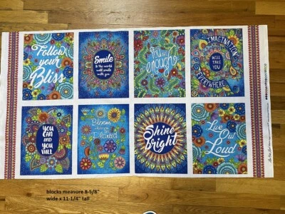 Edredón/coser panel de tela bloque algodón colorido Live Out Loud Foto 1 de 4