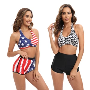 2PCS Sexy Women Ladies Halter Bikini Set Bra Swimwear Swimsuit Bathing Beachwear - Picture 1 of 14