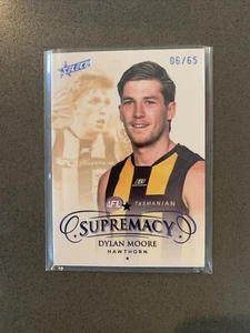 2024 AFL Select Supremacy Dylan Moore Blue Portraits LOW 06/65 - Bild 1 von 2