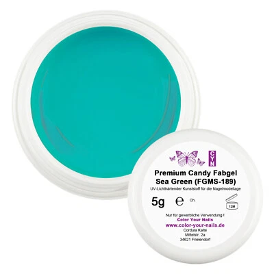 5g Premium Farbgel Candy Sea Green (189) UV-Gel made in Germany - Bild 1 von 2