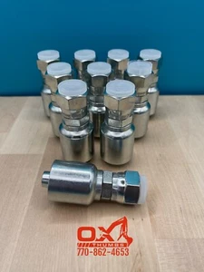 10 Parker Style 10643-8-8 Hydraulic Hose Crimp Fittings 1/2” Hose X 1/2” JIC - Picture 1 of 4