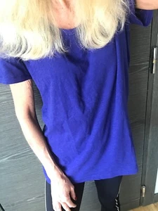 Stunning Blue J CREW Size M Super Soft "Vintage" Cotton T Shirt Top Medium UK12 - Picture 1 of 21
