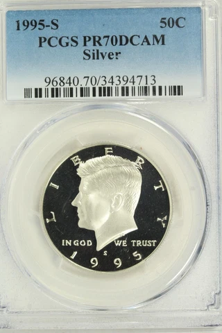1995-S Silver Kennedy Half Dollar : PCGS PR70DCAM Cover