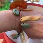 Vtg Hand Made Coral Turquoise Carnelian Nugget Bead Native American Wir Bracelet