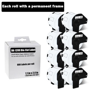 8 ROLLS DK-1209 small address labels For Brother QL-700 QL-580N QL-700 QL-800 - Picture 1 of 22