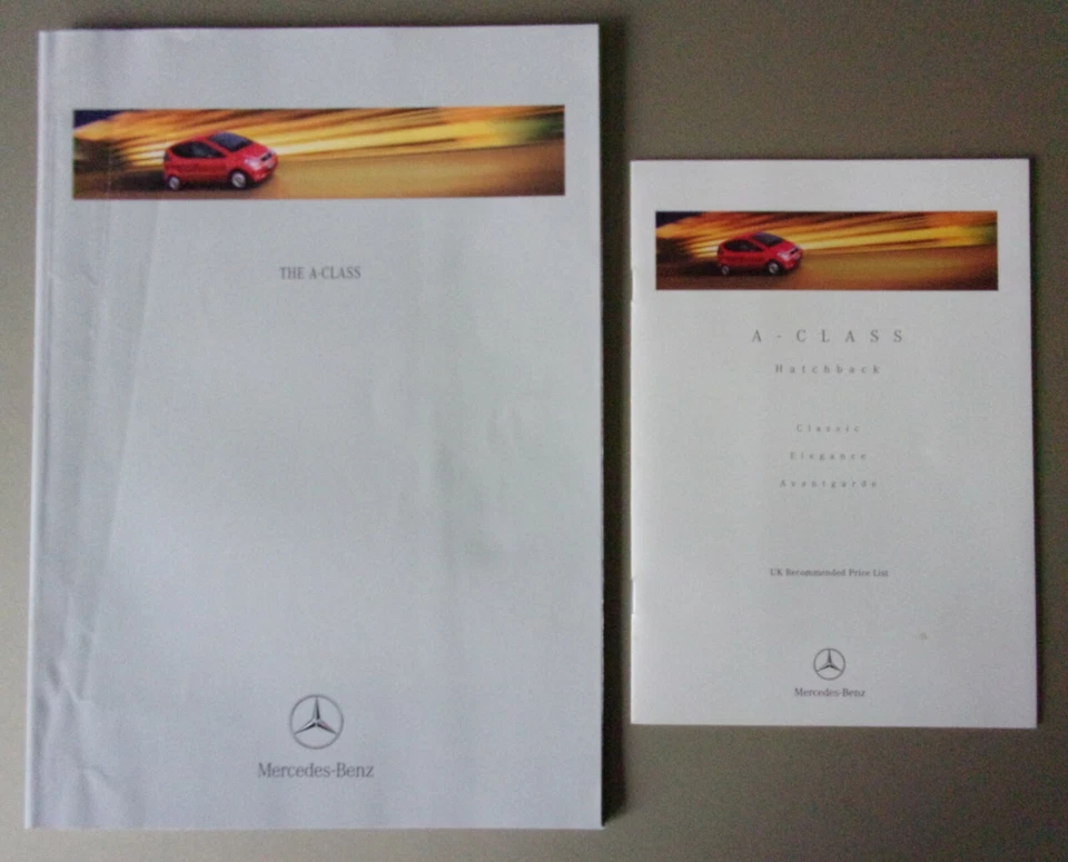 MERCEDES BENZ A CLASS orig 1998 UK Mkt Prestige Sales Brochure + Price List - Image 1 of 1