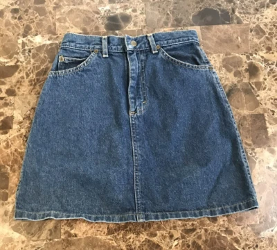 Falda vaquera Lee vintage para niña talla 14 botones hecha en EE. UU. HECHA EN UNION MADE. Foto 1 de 4