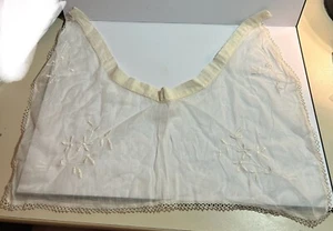 Vintage Antique Victorian Handmade Embroidered Lace Linen Collar Trim Floral 20s - Picture 1 of 8