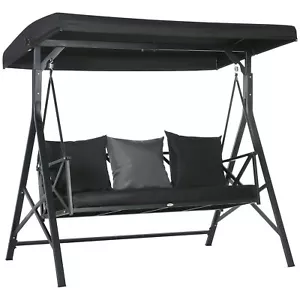 3-Seat Patio Swing Chair Outdoor Glider with Canopy for Porch Garden Backyard - Picture 1 of 9