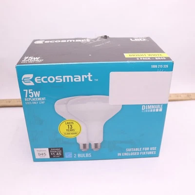 (2-Pk) EcoSmart Dimmable Energy Star LED Light Bulb Bright White 75W Equivalent  - Image 1 of 4