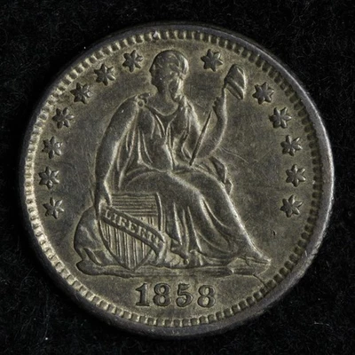 1858-O Seated Liberty Silver Half Dime AU ORIGINAL E109 KVFN - Image 1 of 2