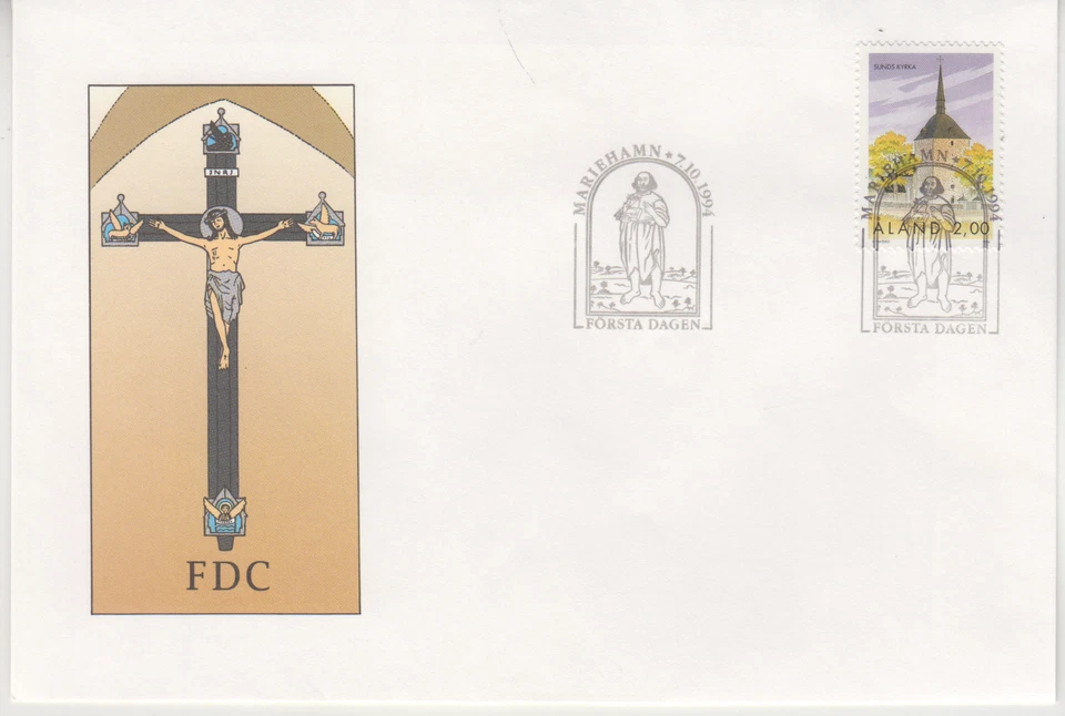 ALAND ISLANDS : 1994   FDC - SCOTT # 90  CHURCH / ARCHITECTURE - Image 1 of 1