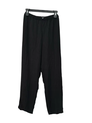 Eileen Fisher Pants Women’s Size XL Black 100% Silk Wide Leg Dressy #FF6-8 - Image 1 of 4