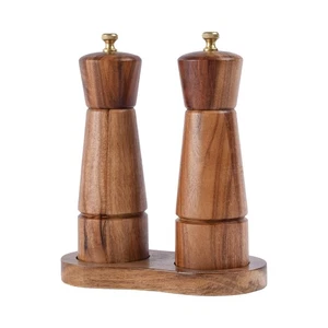 Salt and Pepper Grinder Set with Tray, Adjustable Ceramic Grinder Salt Mill, ... - Picture 1 of 9