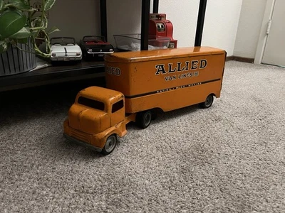  1949-52 Персонализированный Tonka Стальной Союзнический Фургон Линии Полугрузовик и Прицеп - Изображение 1 из 4