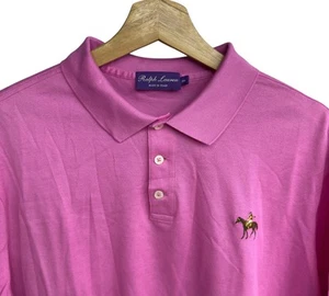 Ralph Lauren Purple Label Men's Sz XXL Pink Pique Cotton Standing Horse Polo euc - Bild 1 von 5