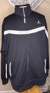 Nike Air Jordan Men’s Black/White Full-Zip Warm-Up Jacket, Size XX-Large. - Picture 1 of 11