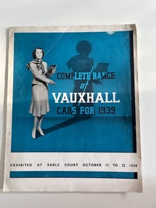 Vauxhall 10 12-Four, 14 25 H.P. Folleto HP Earls Court Motor Show 1938-1939 - Imagen 1 de 4