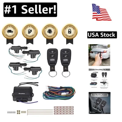 Durable Keyless Entry System for Cars & Trucks: 2 Remotes and 4 Lock Actuators - Image 1 of 4
