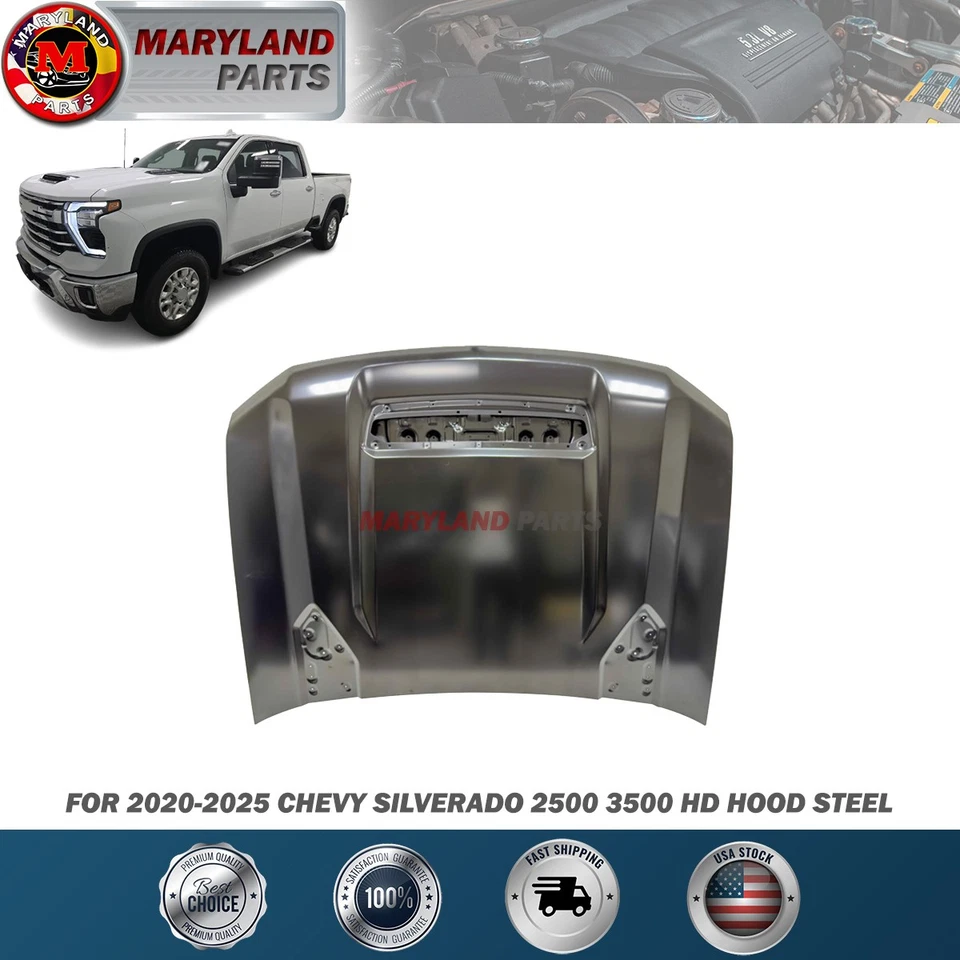 For 2020-2025 Chevy Silverado 2500 3500 HD Hood Steel - Image 1 of 1