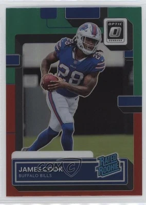 2022 Panini Donruss Rated Optic Preview Red & Green James Cook #P-315 Rookie RC - Image 1 of 2