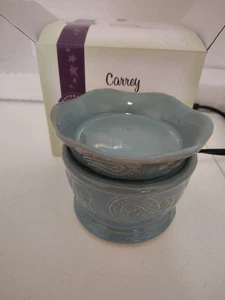 Scentsy Warmer "Carrey" Dusty Blue And Gold  - Picture 1 of 6