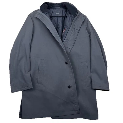 Sanyo Men’s Large Mocha Brown Overcoat Trench Jacket Removable Quilted Liner - Image 1 of 4