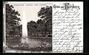 Lithographie Harzburg, Fontaine unter den Eichen 1897  - Picture 1 of 2