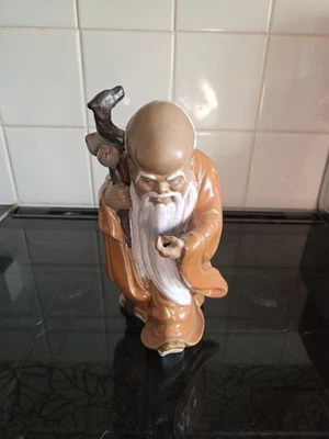 Chinese Mudman Shao Lou Immortal God of Longevity Figurine Vintage - Image 1 of 4