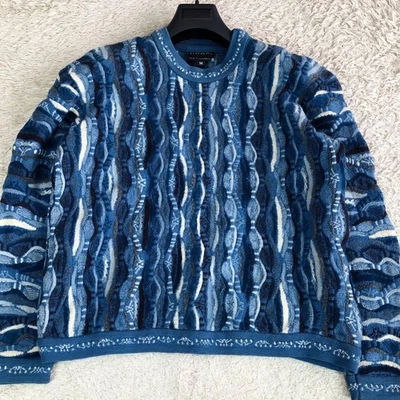 COOGI 3D Knit Sweater Australian Wool Blue Tone Size M Men's Auth From Japan TK - Image 1 of 4
