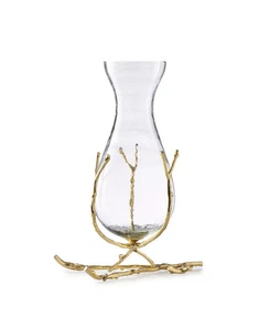 Classic Touch Glass Vase with Gold Twig Base 11" - Picture 1 of 3