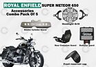 Black &quot;Headlight Grill Combo Pack of 5&quot; Fit For Royal Enfield Super Meteor 650