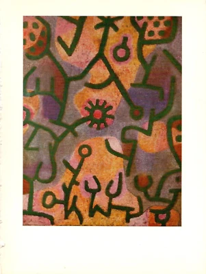 1967 Vintage PAUL KLEE "ROCK FLORA" FABULOUS MODERN COLOR offset Lithograph