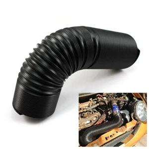 76mm Adjustable Car Auto Cold Air Intake Inlet Pipe Flexible Duct Tube Hose Part - Foto 1 di 11