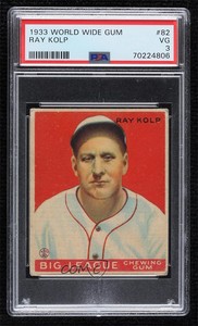 1933 World Wide Gum Big League Chewing Gum V353 Ray Kolp #82 PSA 3 Rookie RC