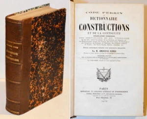 CODE PERRIN ou DICTIONNAIRE DES CONSTRUCTIONS & de la CONTIGUITE, 1870 Droit - Foto 1 di 2