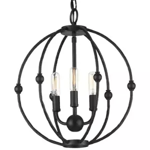 Progress Lighting Pacolet 3-Light Textured Black Pendant - Picture 1 of 5