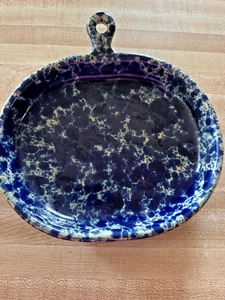 Bennington Potters Pottery Agate Blue Brie Handled Serving Plate #1897 - Picture 1 of 2