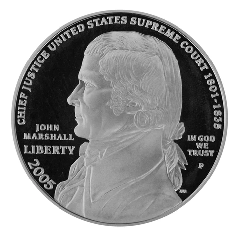 2005 John Marshall Proof Commemorative 90% Silver Dollar US Coin Cover