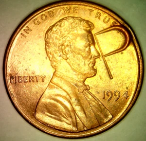 1994 P Counter Stamped Cent "P" Memorial Penny 1C - Picture 1 of 1