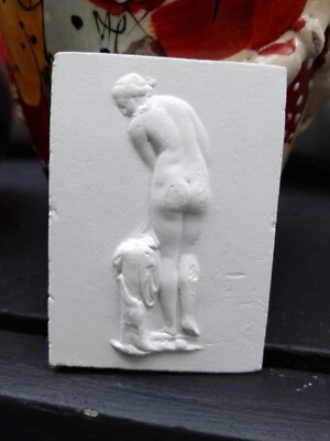 19th Century Classical Grand Tour Nymph Plaster Intaglio Tablet - Image 1 of 2