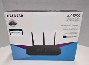 Netgear AC1750 Smart WiFi Router - 802.11 AC Dual Band Gigabit - Black - Afbeelding 1 van 1