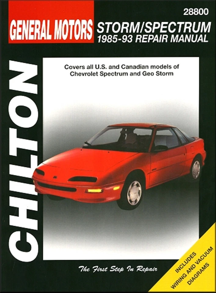 Chevy Spectrum, Geo Storm manual de reparación 1985-1993 Foto 1 de 1