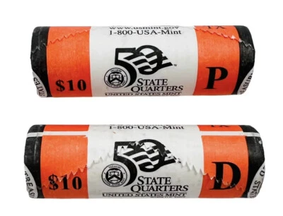2004 P D MICHIGAN State Quarter Rolls BU US Mint Wrapped Rolls 80 Coins 25¢ - Image 1 of 4