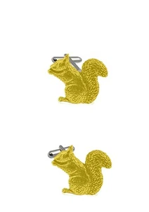 A35 Sitting Squirrel English chrome gold plated Pewter Cufflinks gift suit - Picture 1 of 1