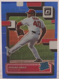 2022 Panini Donruss Optic Baseball Josiah Gray #42 Blue Pandora 48/99 - Bild 1 von 2