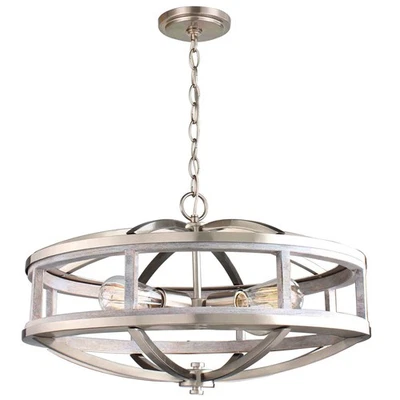 Eglo 203108A Nickel Montrose 4-Light 19"W Drum Chandelier - Изображение 1 из 4